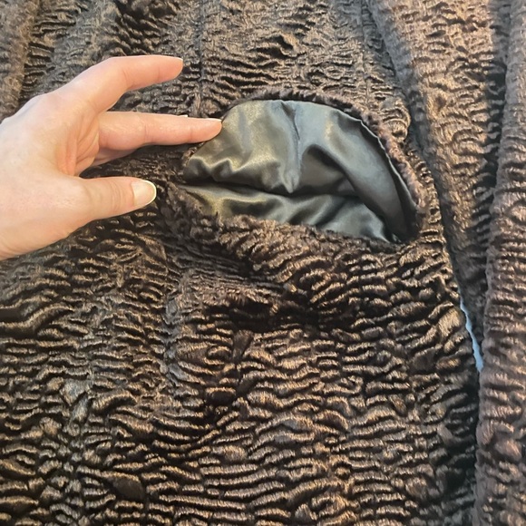 VTG Marvin Richard’s Mocha Brown Faux Fur Plush Mid Length Coat XL - Picture 3 of 12
